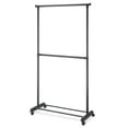 Whitmor 689810159 70.25" Black Adjustable 2Rod Garment Rack