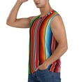 thumbnail image 3 of Pofeuu Mexican Serape Blanket Stripes Print Men's Muscle T-Shirt, Sleeveless, Muscle Tank, Classic Muscle Tee Top For Men Casual Sleeveless Muscle T-Shirt Trendy Clothes-Medium, 3 of 7