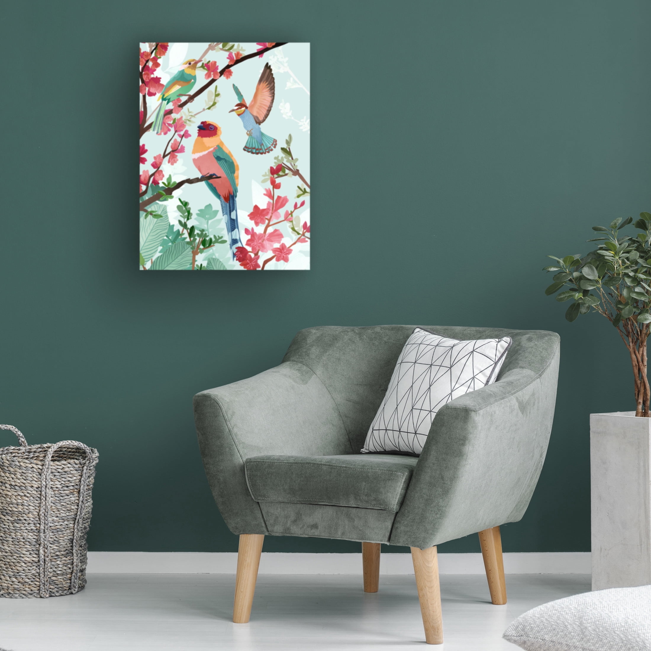 Trademark Fine Art Goed Blauw  Birds of Summer Canvas Wall Art