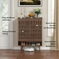thumbnail image 5 of FiveWillowise Large Shoe Storage Cabinet with Adjustable Shelves, 6-Tier Wooden Shoe Rack Organizer with Grille Doors for Entryway, Hallway, Closet, Bedroom, Living Room, Walnut, 5 of 8