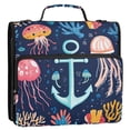 thumbnail image 5 of FORMRS Zipper Binder with Shoulder Strap 2-inch Ring 500 Sheet Capacity File Bag, Blue Anchor, 5 of 5