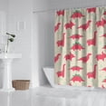 thumbnail image 2 of Red Dinosaur Silhouette Pattern Shower Curtain 84"x72" ,Bathroom Decorative Shower Curtains Set with 12 Hooks,Modern Waterproof Washable Shower Curtain, 2 of 6