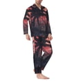 thumbnail image 2 of Balery Giant Monster Over City Pattern Pajama Sets for Men Long Sleeve 2 Piece Sleepwear Loungewear Sets Soft PJ's with Pockets Long Sleeve Comfy Pj Sets-Medium, 2 of 7