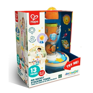 Hape Air Rocket Stacking Tower, Interactive Building Toy, Unisex, Toddlers Ages 24M 