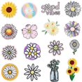 thumbnail image 1 of 16 parches de flores de margaritas de girasol surtidos, para coser/planchar, apliques bordados, parches artesanales para ropa, mochilas, sombreros, pantalones vaqueros, 1 of 5