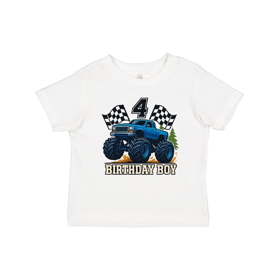 Inktastic Monster Truck Birthday Boy 4 Boys Toddler T-Shirt
