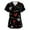 Black_BZ33, variant on Lumtrix Valentines Day Scrub Tops Women Plus Size Stretch V Neck Short Sleeve Shirt Soft Side Slit Nursing Uniform with Pockets Multicolor 4XL