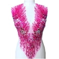 thumbnail image 4 of maskred Sturdy And Durable Lace Applique With 3D Beads And Rhinestones With Materials Are Sturdy And Durable Multiple Colors rose red A 5Set, 4 of 6