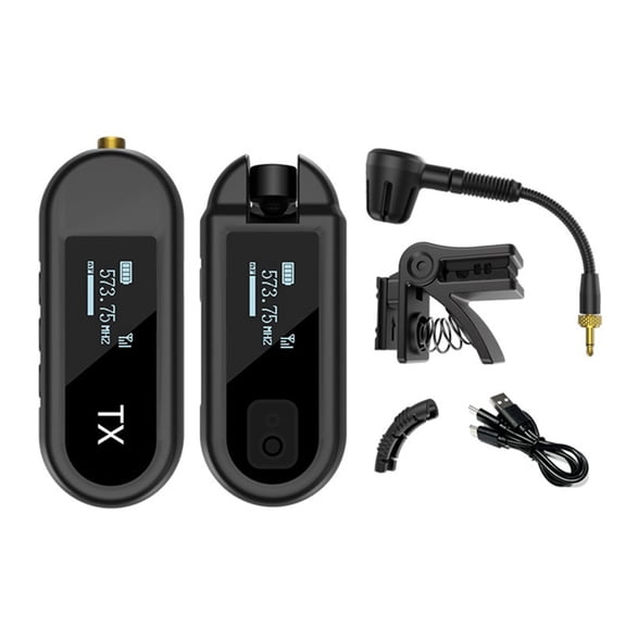 Saxophone Instrument Dedicated Wireless Microphone Outdoor Stage Small Microphone Instrument Wireless Clip Microphone,1 set * Saxophone Wireless Microphone,Black
