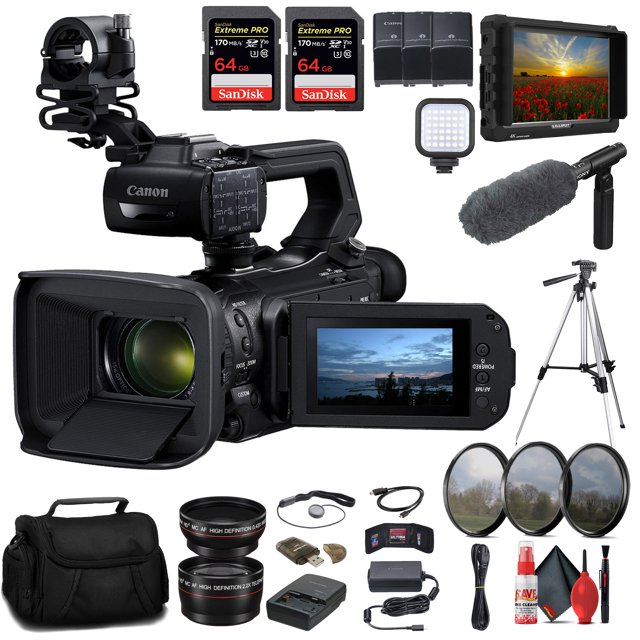 Canon XA70 UHD 4K Camcorder with Dual Pixel AF + Pro Accessory Kit (International Model)