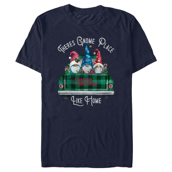Men's Lost Gods Season's Greetings Gnomes  Graphic Tee Navy Blue Medium