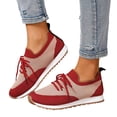 thumbnail image 3 of Sopiago Women Shoes Women's Consistent Vivid Lace up Comfort Athletic Running Sneaker Red,39, 3 of 6