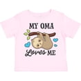 thumbnail image 3 of Inktastic My Oma Loves Me with Sloth and Hearts Boys or Girls Toddler T-Shirt, 3 of 5