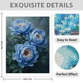 thumbnail image 3 of Diamond Art Kit for Adults, Blue Peony Blooms Lush Greenery Diamond Painting for Adults Beginners, DIY Diamond Art Painting Kits, 5D Diamond Painting Crafts for Home Decor 12x16 Frameless, 3 of 7