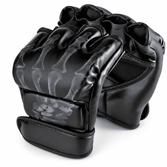 GARDVORA MMA Gloves, Half-Finger Boxing Fight Gloves MMA Mitts with Adjustable Wrist Band Gloves for Sanda Spar Punching Bag Training (One Size Fits Most)