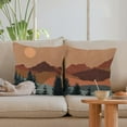 thumbnail image 4 of Boho Throw Pillow Covers,Boho Pillow Cover,Boho Mountain Nature Landscape Forest Linen Throw Pillow Covers 18 x 18 Set of 2,Boho Landscape Mountain for Bed Home Room Sofa Decorations Decor, 4 of 6