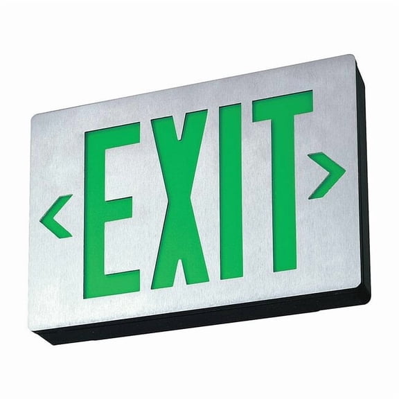 Exit Sign, Black, 1 Face(s), LED, Universal Mount, Nickel Cadmium