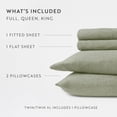 thumbnail image 3 of Noble Linens 4 Piece Jersey Knit 100% Cotton Sheet Set, Sage, Full, 3 of 11