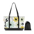 thumbnail image 7 of FORMRS Canvas Laptop Tote Bag for Women with 15.6" Computer Compartments Shoulder Handbag, White Flower, 7 of 7