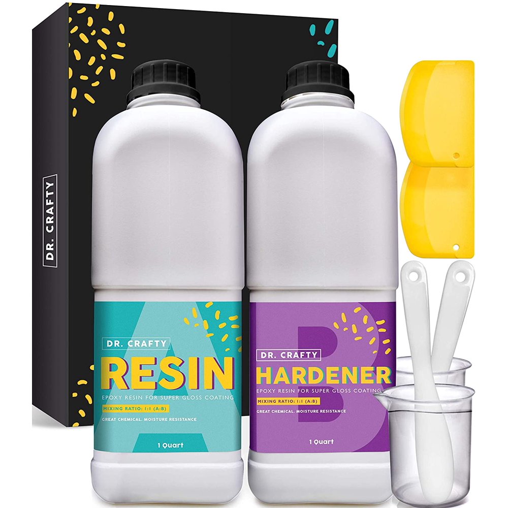 DR CRAFTY Clear Epoxy Resin Crystal Clear Art Resin Epoxy Clear 2 Part