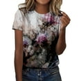 thumbnail image 2 of FASHOFT Vintage Butterfly T Shirts for Women Casual Nature Short Sleeve Shirt Funny Animal Graphic Tees Grey L, 2 of 4