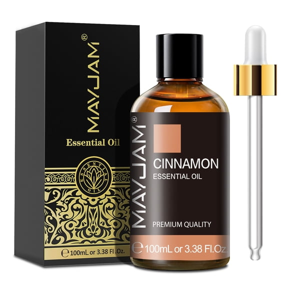 MAYJAM Cinnamon Essential Oil for Diffuser and Aromatherapy, Skin Massage, Candle and Soap Making, 100ml