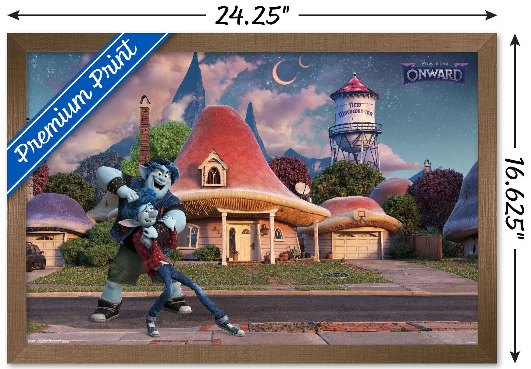 Disney Pixar Onward - Noogie Wall Poster, 14.725" x 22.375", Framed