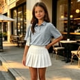 thumbnail image 5 of Girls Polo Shirt School Uniform Short Sleeve Casual Summer Comfy Soft Top with Pocket Back to School, 5 of 6
