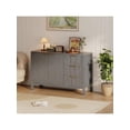 thumbnail image 2 of EastVita 46.5 inch Fluted Sideboard Buffet Cabinet Modern Storage Cabinet With 2 Doors 3 Drawers And Adjustable Shelf Sideboard Console Table Accent Credenza For Entryway Living Room Dinning Room, 2 of 7