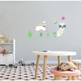 thumbnail image 2 of ANIMALS - Easy To Apply Vinyl Mural Art Domestic Lama Decoration Well Fashioned Alpaca Multicolored Flowers Cactus Plants Design Home Wall Decal - Removable Kids Bedroom Animal Wall Sticker 20" x 12", 2 of 3