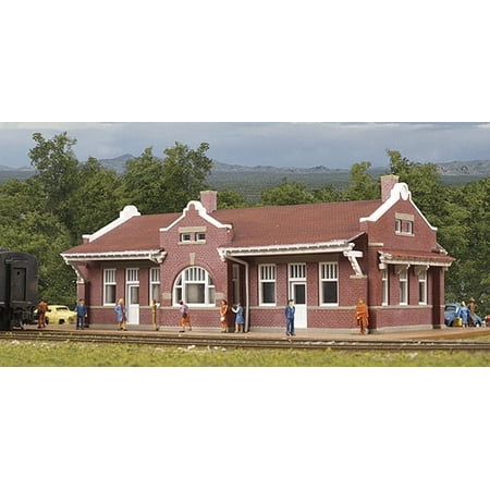 Santa Fe-Style Brick Depot -- Kit - 6-3/4 x 3-7/8 x 2-1/4" 17.1 x 9.8 x 5.7cm - Scale: N
