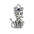 thumbnail image 1 of Sterling Silver 18" .8mm Cartoonish Hilarious Feline Sitting Cat Pendant Necklace, 1 of 2