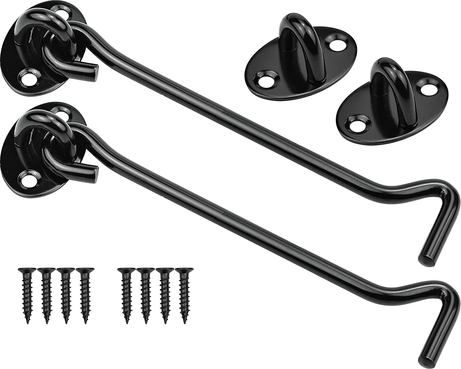 NOGIS Cabin Hook and Eye Latch, 2 Pack 8 Inches Barn Door Latch and