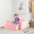 thumbnail image 2 of Costway Kids Modular Play Sofa 8 PCS with Detachable Cover for Playroom & Bedroom Indoor Pink, 2 of 11