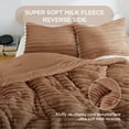 thumbnail image 3 of Regency Heights Twin/Twin XL Size Comforter Set, Fluffy Ribbed Plush Comforter Set, 2-Piece Bedding Set, Brown, 3 of 7