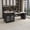 Black, variant on DTTRA 80" Expandable Kitchen Island with Dining Table and Storage Cabinet, White