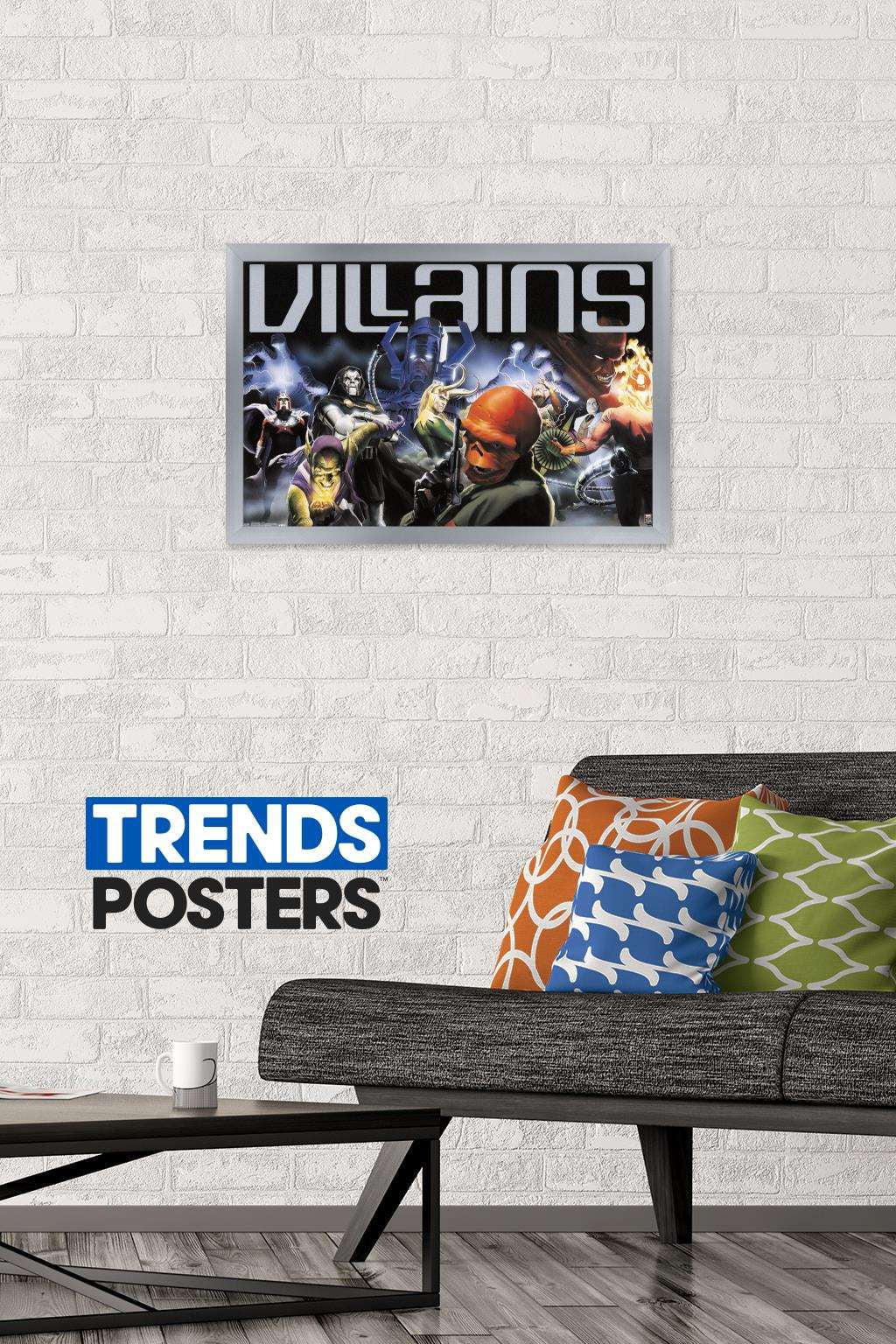 Marvel Comics - Marvel 80th Anniversary - Villains Wall Poster, 14.725" x 22.375", Framed