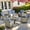 Denim Blue, variant on OLINOA 8 Piece Outdoor Patio Furniture All-Weather Wicker Conversation Set with 4 Swivel Chairs, Loveseat, Coffee Table & 2 Side Table for Backyard Garden Porch, Beige