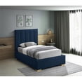 thumbnail image 3 of Meridian Furniture Pierce Navy Linen Textured Fabric Twin Bed, 3 of 17