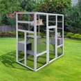 thumbnail image 4 of Large Stylish Wooden Catio Outdoor Cat Cage, Cat Enclosure with Anti-UV Waterproof, 7 Platforms and 2 Resting Boxes, Outdoor/Indoor Cat Catio, 62.6" L x 32.3" W x 70.1" H, 4 of 7