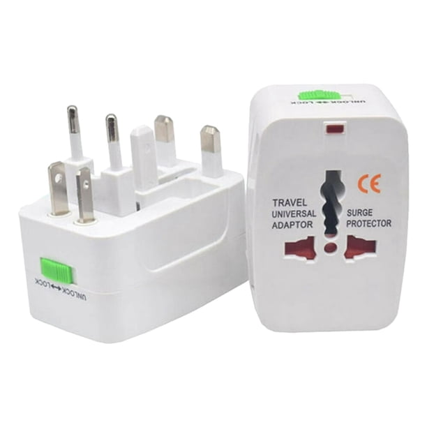 Adaptador universal para enchufes de todo el mundo. Adaptador de enchufe para Reino Unido y UE. Opción de alimentación de CA para viajes.