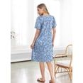 thumbnail image 6 of MINTREUS Nightgown Short Sleeve for Women Sleepwear V Neck Nightshirt House Dress with Pockets, 6 of 7