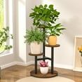 thumbnail image 7 of Flyclix 3 Tier Plant Stand Indoor & Outdoor, Tall Wooden & Metal Flower Shelf for Multiple Plants, Corner Display Rack, Versatile Planter Pot Holder for Living Room, Balcony, Garden & Patio, 7 of 7
