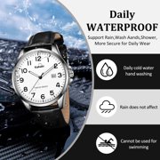 Watch for Men Minimalist Ultra Thin Wrist Watch Waterproof Quartz Analog Watch with Leather Strap -Gift for Men