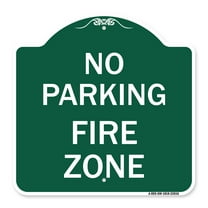 SignMission A-DES-GW-1818-23616 18 x 18 in. Designer Series Sign - No Parking Fire Zone, Green & White