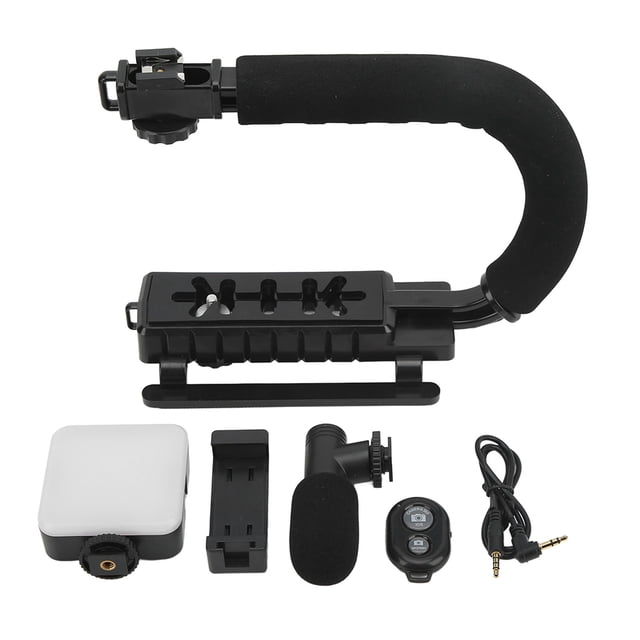 U Grip Phone Camera Stabilizer Video Camera Stabilizer Camera Stabilizer Handle Handheld U Grip Phone Camera Stabilizer Camera Stabilizer With Microphone LED Fill Light Hot Shoe