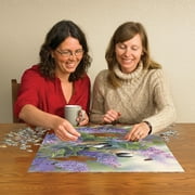 Cobble Hill 1,000 piece puzzle - Chickadees and Lilacs - reference poster included