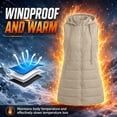 thumbnail image 6 of Turilly Womens Mid-Length Puffer Vests Sleeveless Hooded Down Jacket Fall Winter Casual Loose Outerwears with Pocket, 6 of 6