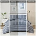 thumbnail image 3 of Kent 3 Piece Striped Herringbone Oversized Comforter Set, 3 of 9