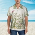thumbnail image 4 of Balery Herbs and Wildflowers Print Men's Hawaiian Shirts Short Sleeve Beach Shirt Relaxed Fit Vacation Button Down Shirts-XX-Large, 4 of 9